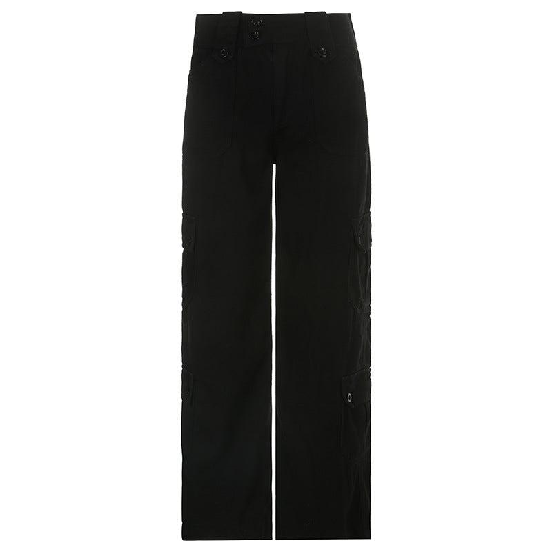 Washed High-Waisted Straight-Leg Jeans
