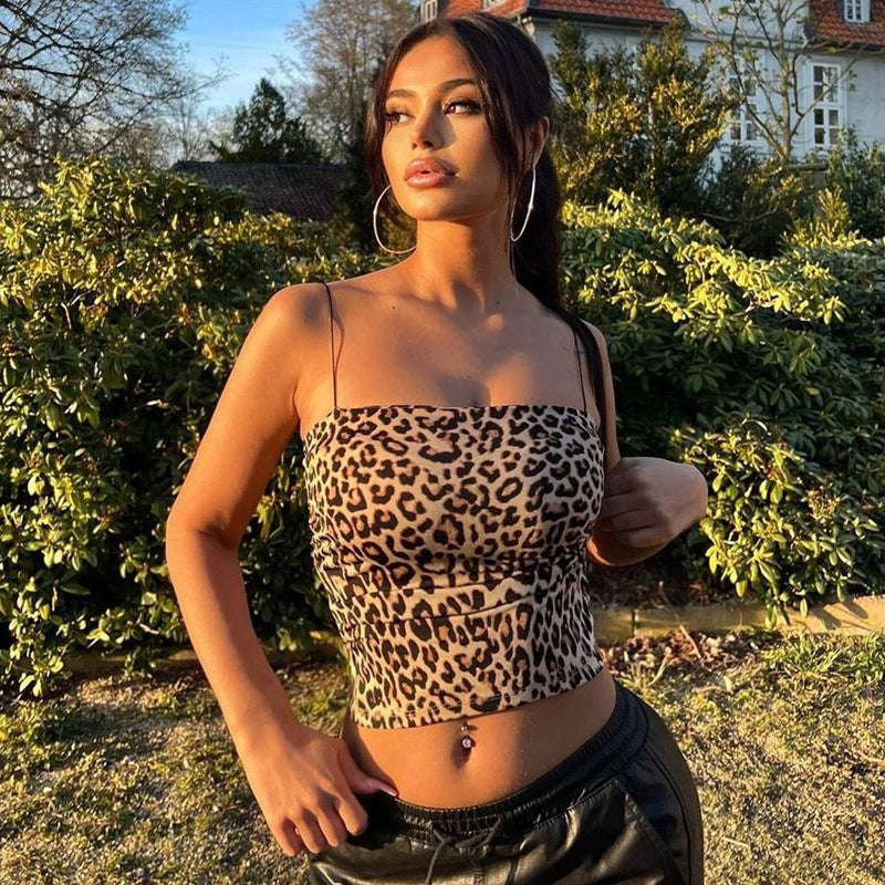 Leopard-Print Cami Crop Top
