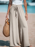 Drawstring-Look Wide-Leg Pants