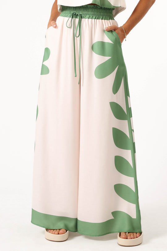 Printed Wide-Leg Two-Piece Set