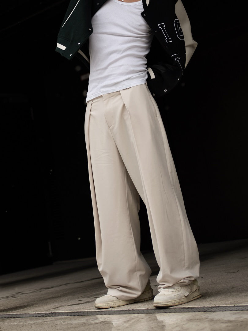 High-Waisted Pleated Trousers