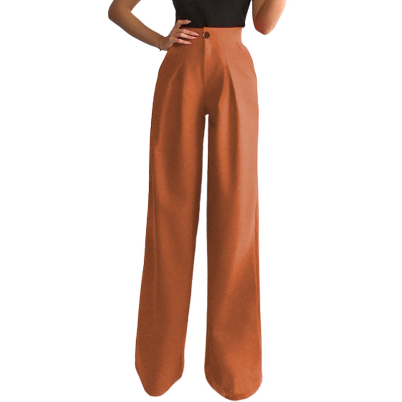 Pleated Wide-Leg Suit Pants