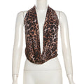 Leopard-Print Tie-Back Halter Top