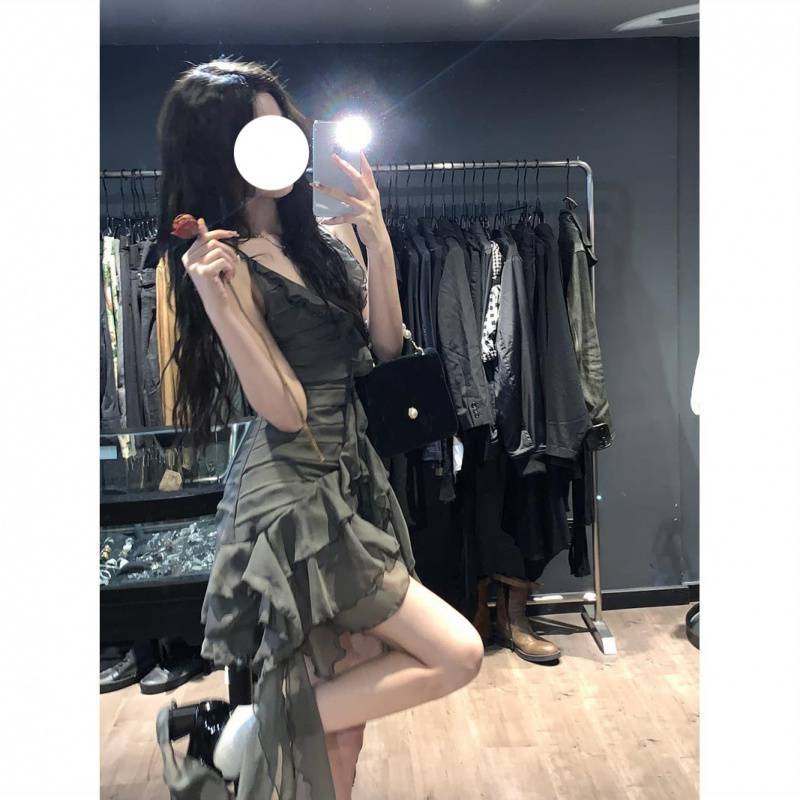 Asymmetric Ruffle Dress