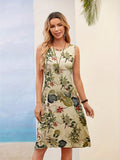 Sleeveless Floral Dress