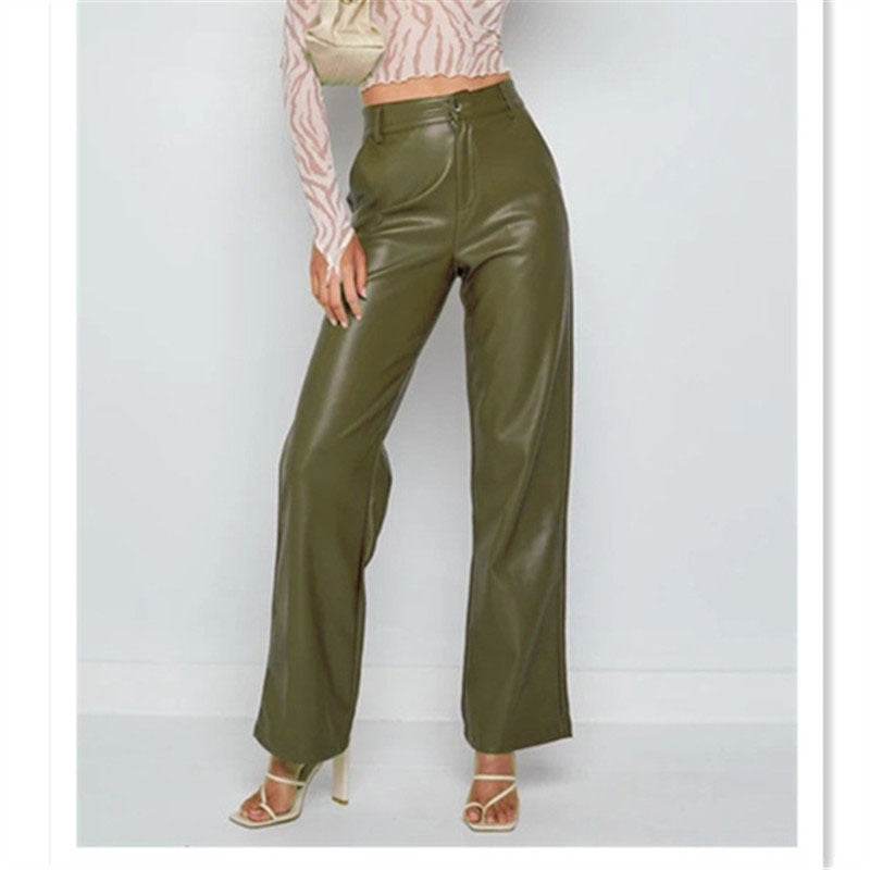 High-Waist Faux-Leather Pants