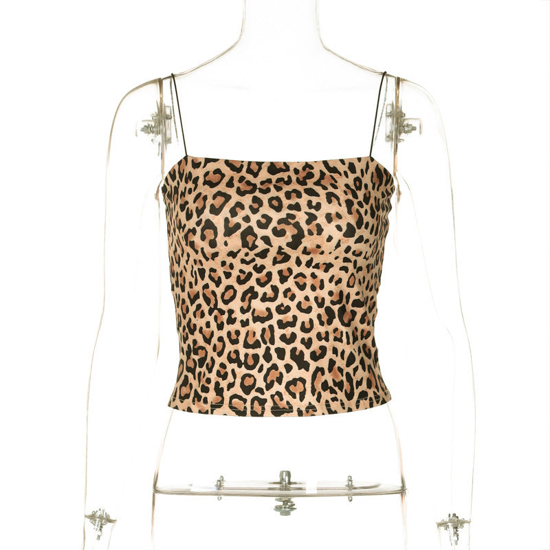 Leopard-Print Cami Crop Top