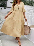 V-Neck Tiered Maxi Dress — Plus Sizes