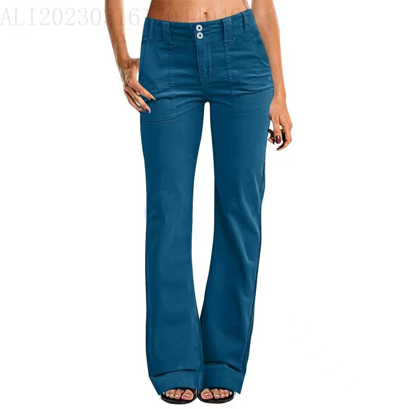 Zip-Pocket Bootcut Pants