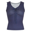 Polka-Dot Tie-Neck Tank Top