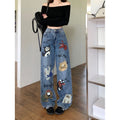 Illustrated Animal-Print Jeans