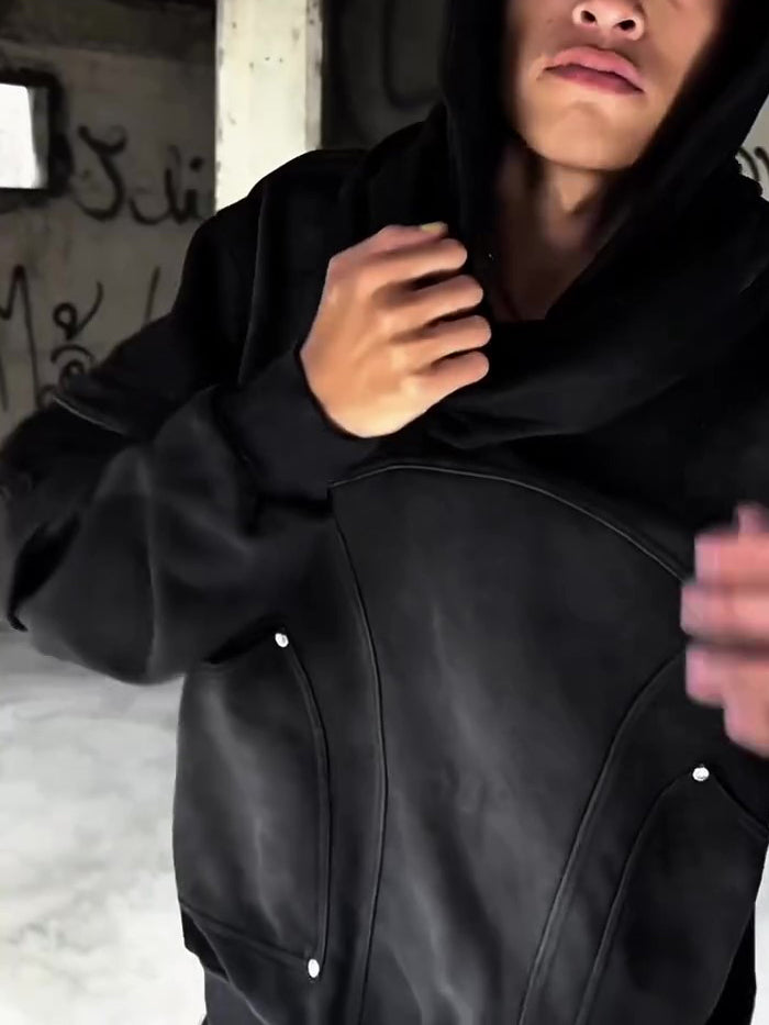 Panelled Cropped Hoodie