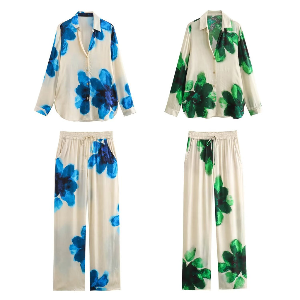 Ink-Print Shirt & Pants — Separates or Set