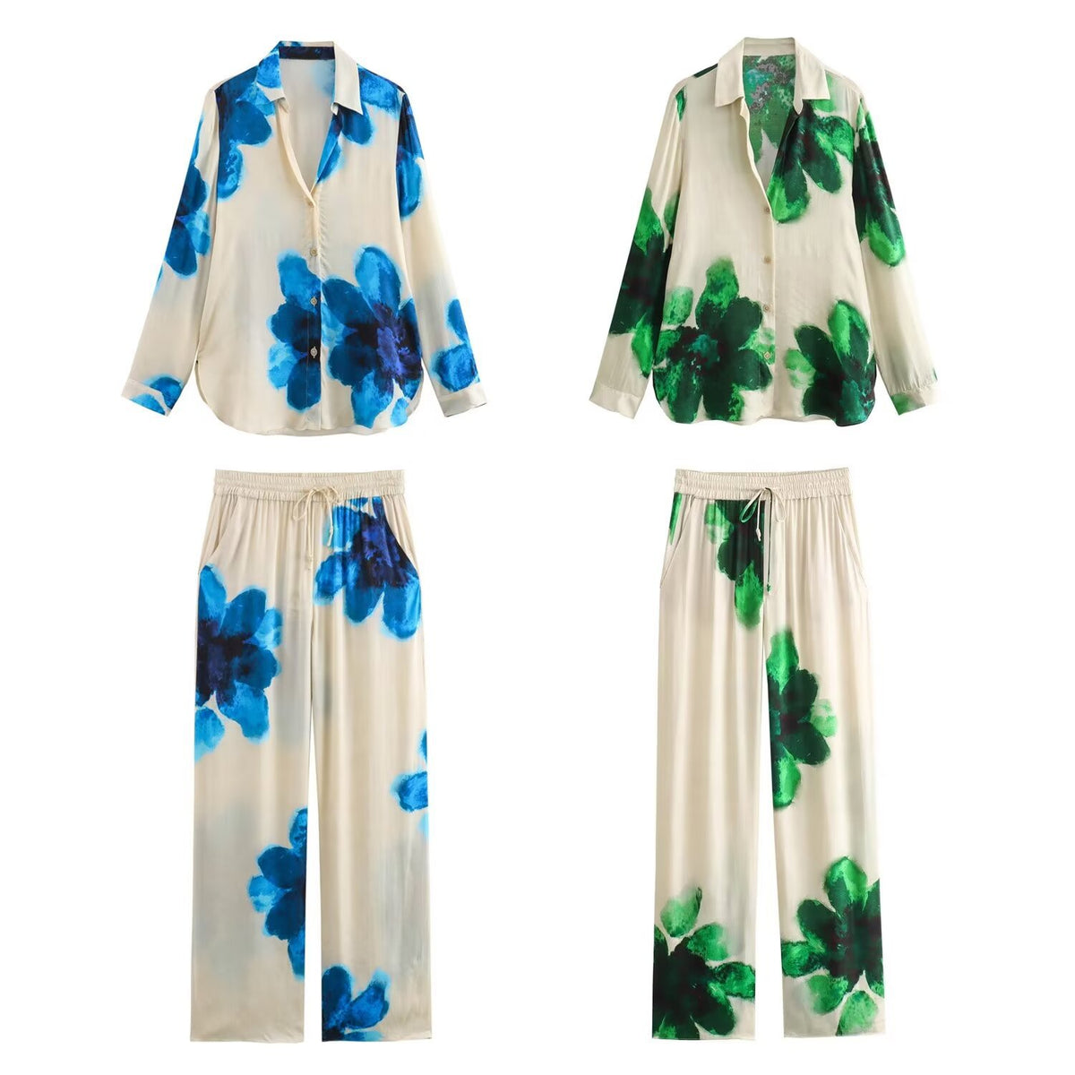 Ink-Print Shirt & Pants — Separates or Set
