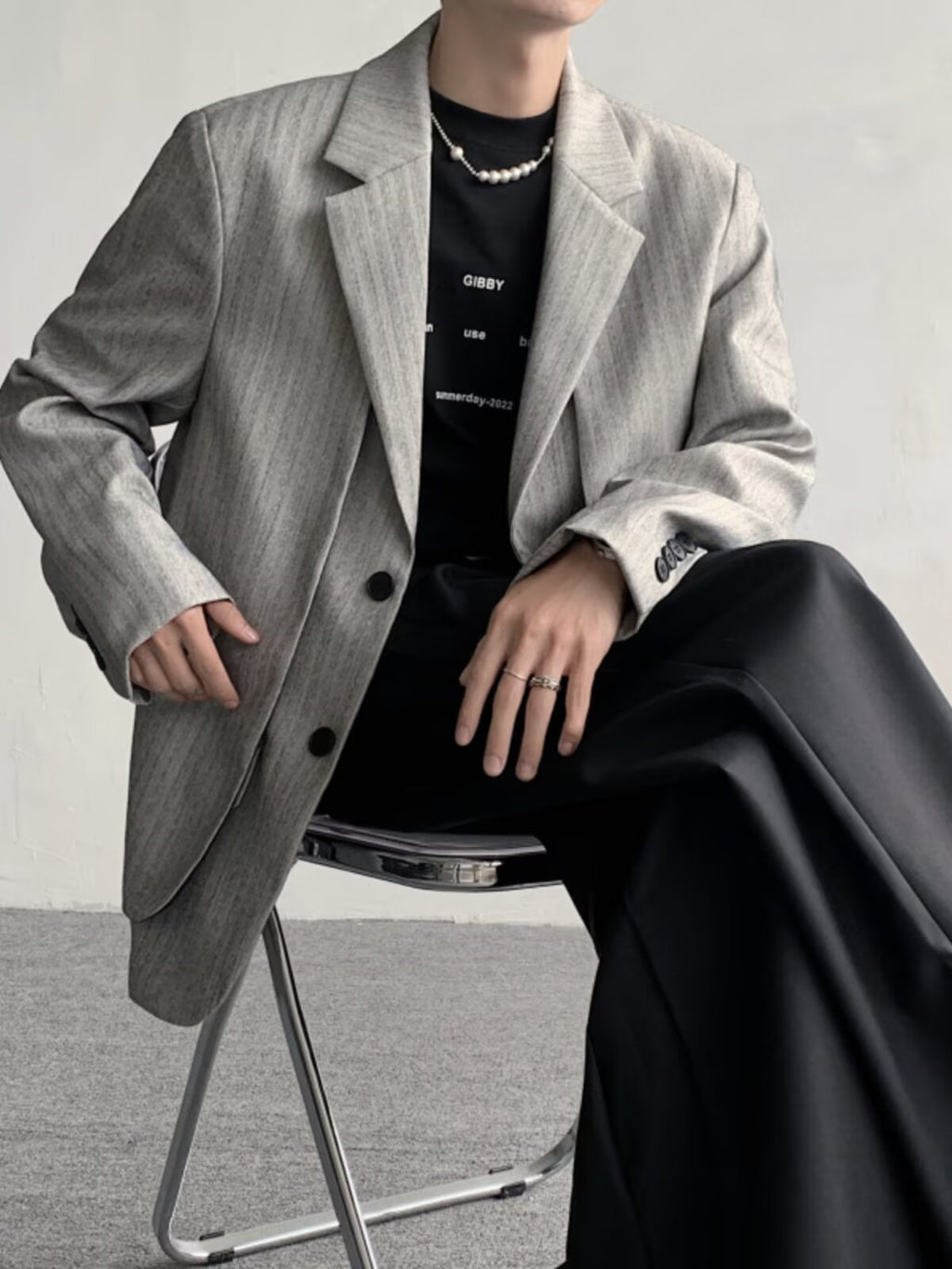 Layered-Look Striped Blazer