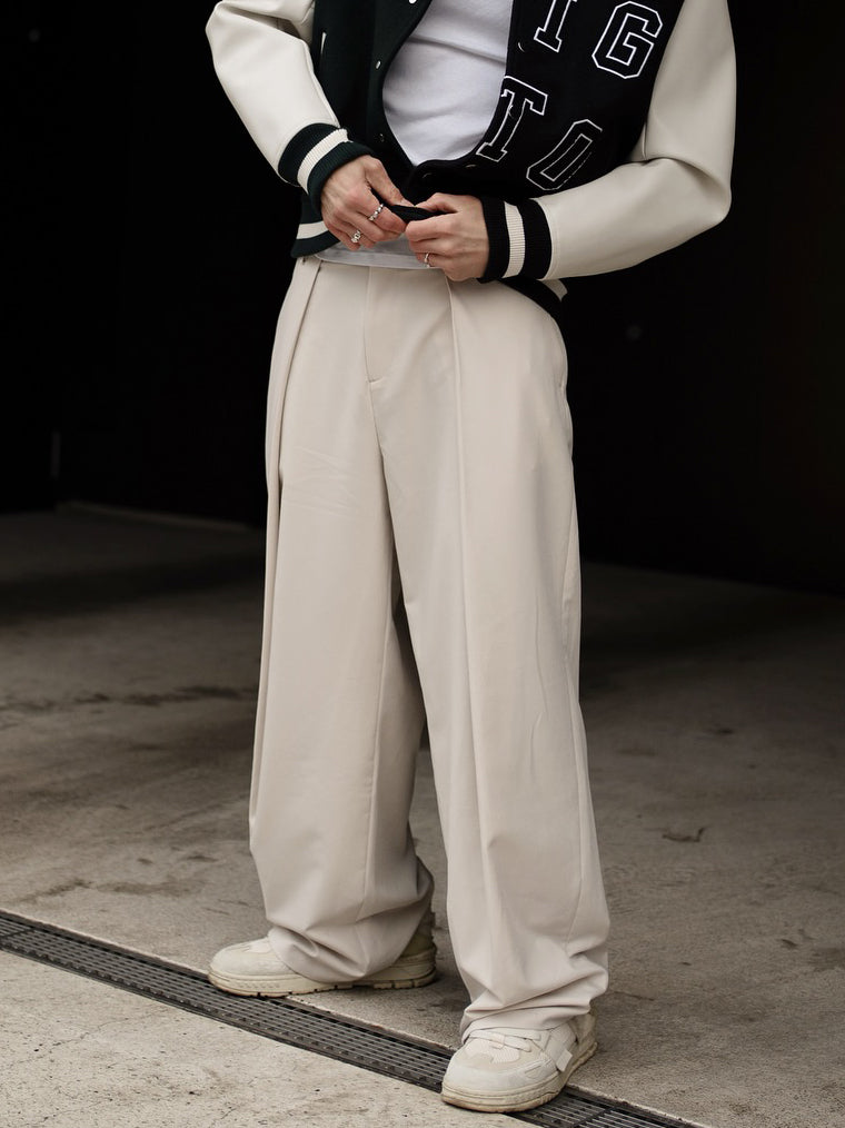 High-Waisted Pleated Trousers