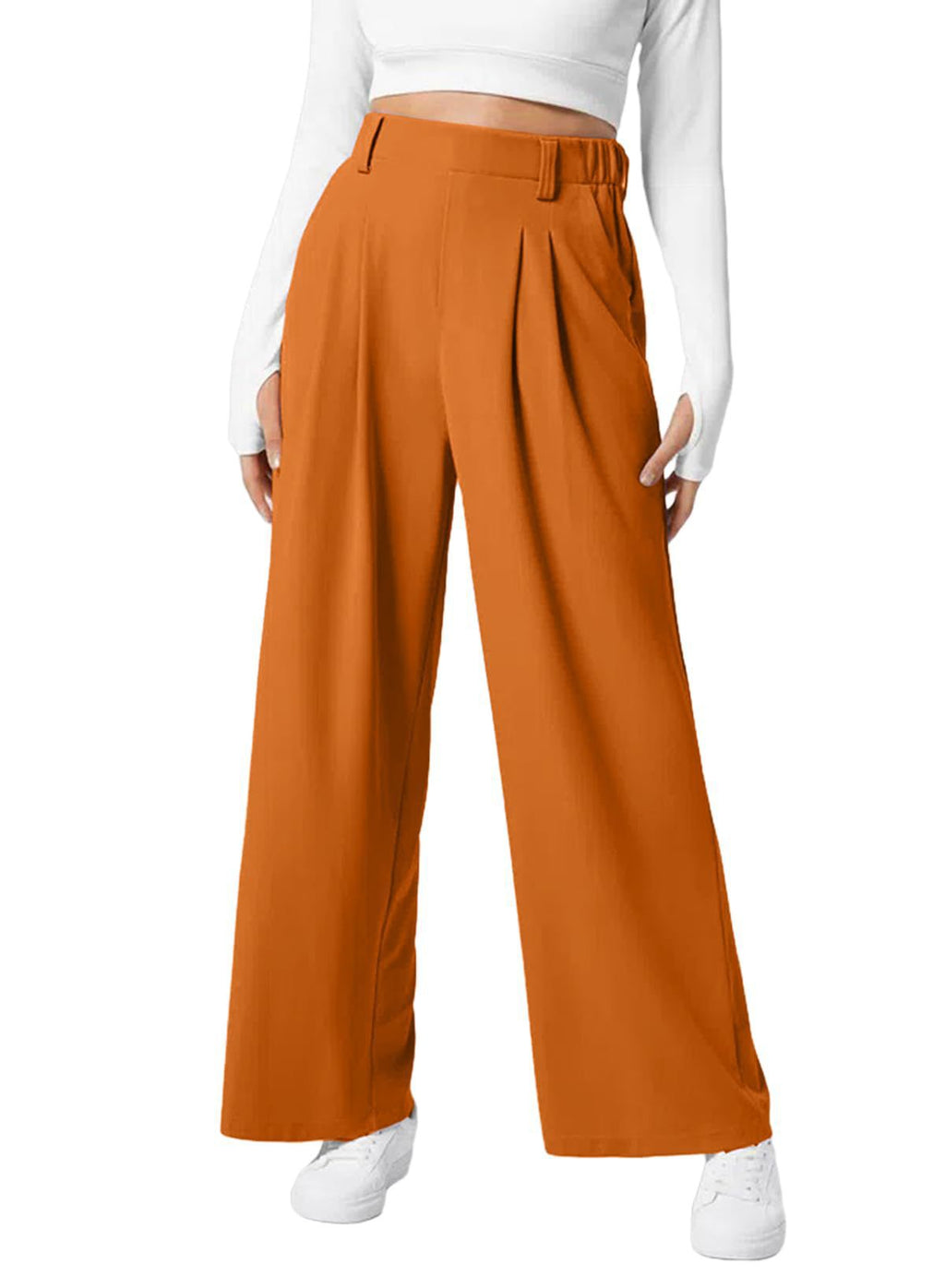 Textured Wide-Leg Pants