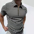 Printed Zip-Neck Polo