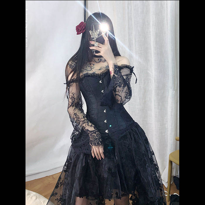High-Low Lace Corset Dress
