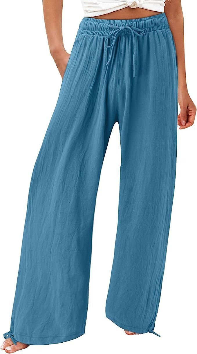 Drawstring Wide-Leg Pants