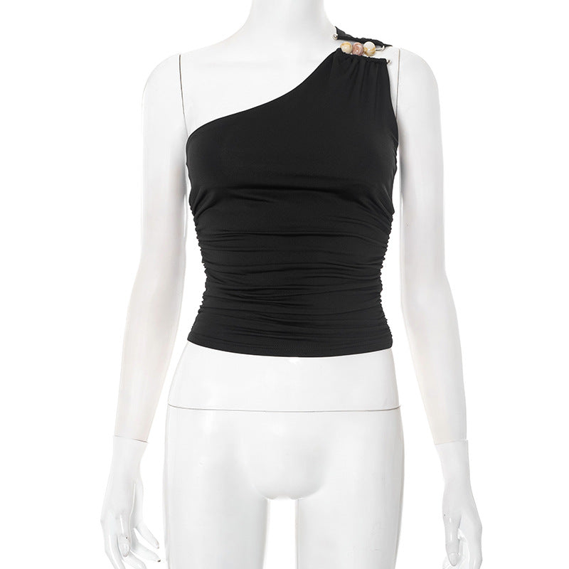 Ruched One-Shoulder Top