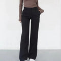 Tailored Straight-Leg Pants — Black