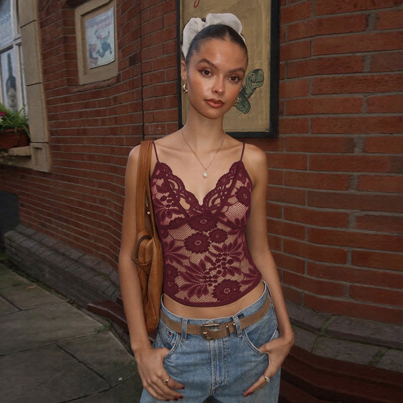 Sheer Floral Lace Camisole