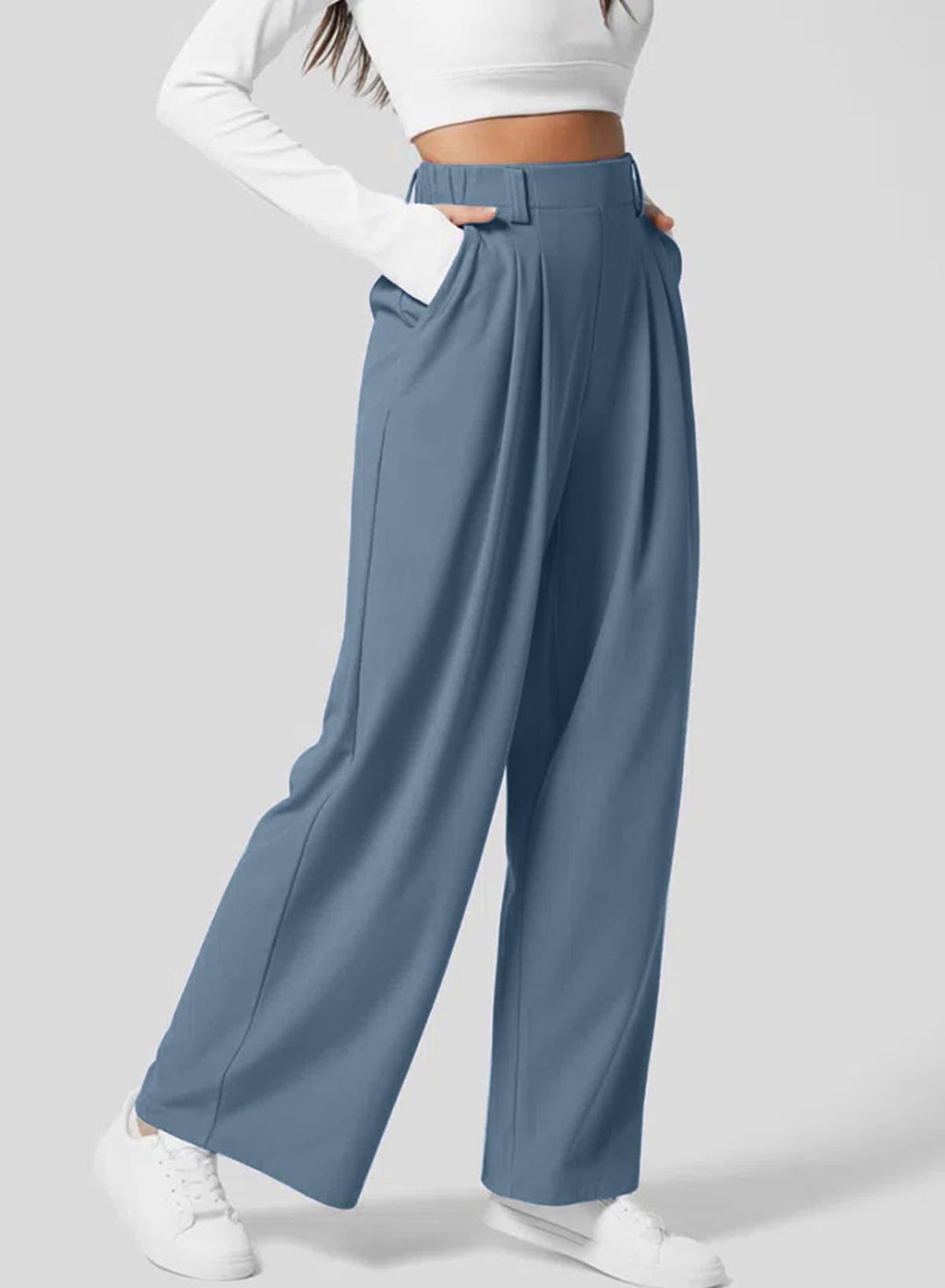 Textured Wide-Leg Pants