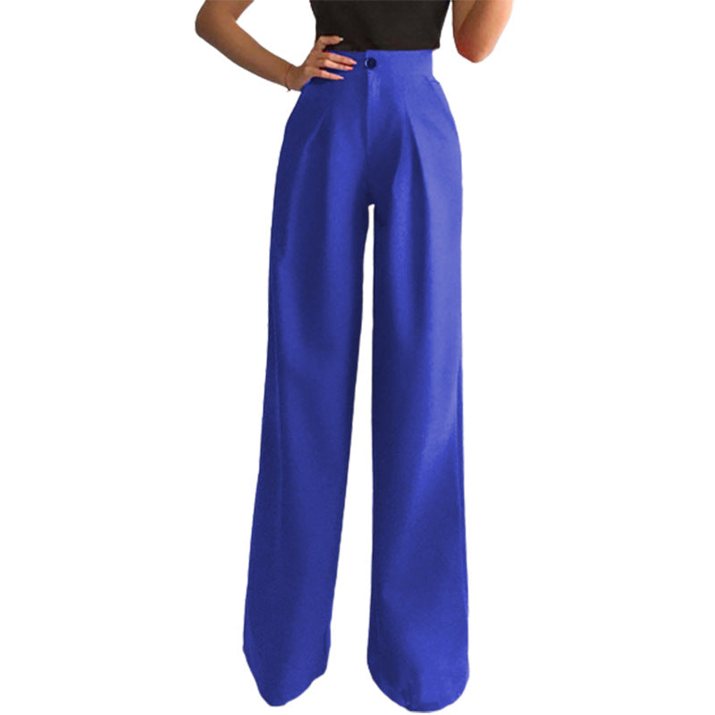 Pleated Wide-Leg Suit Pants