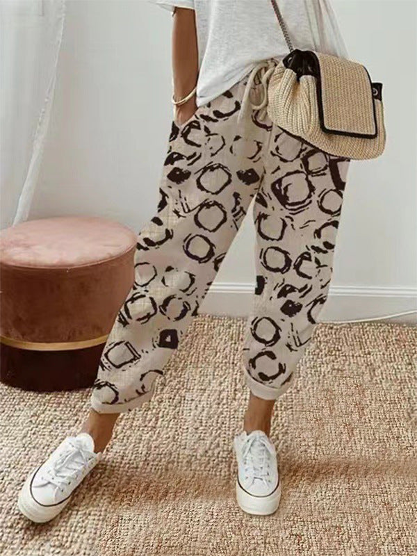 Printed Cropped Harem Pants