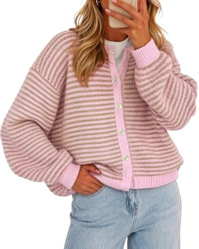 Striped Button Cardigan
