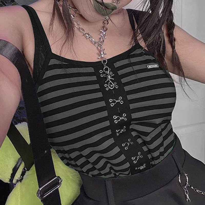 Striped Lace-Up Cami