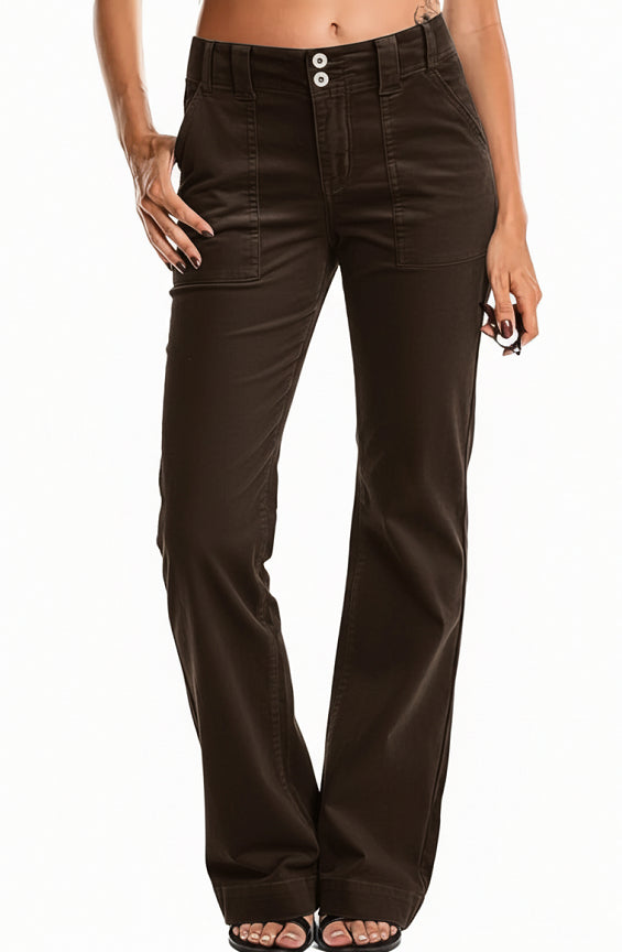 Zip-Pocket Bootcut Pants