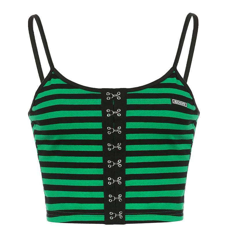Striped Lace-Up Cami