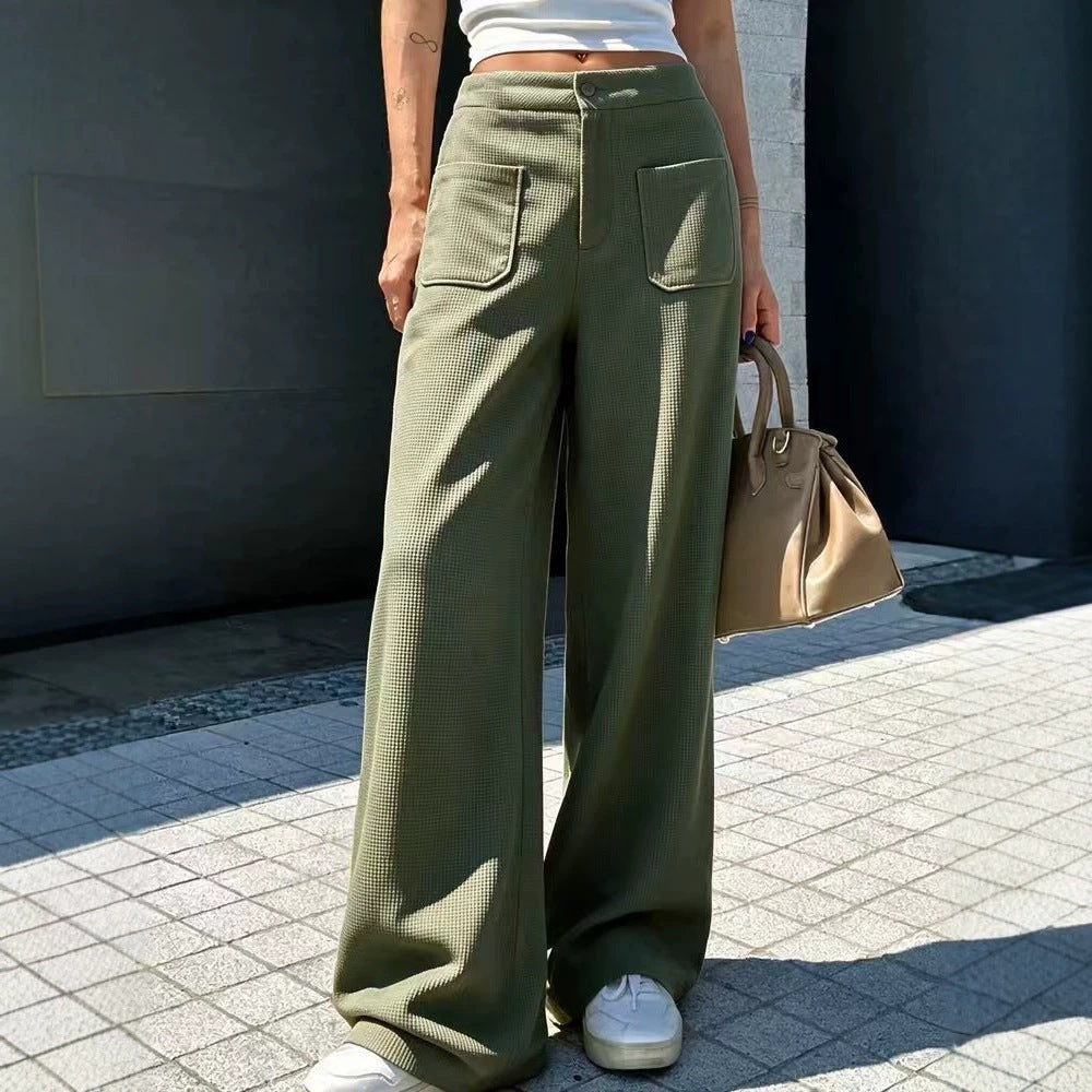 Patch-Pocket Wide-Leg Pants