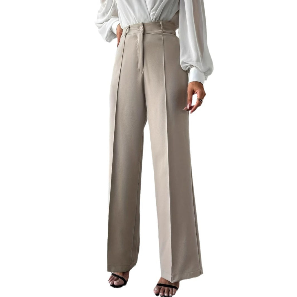 High-Waisted Straight-Leg Trousers