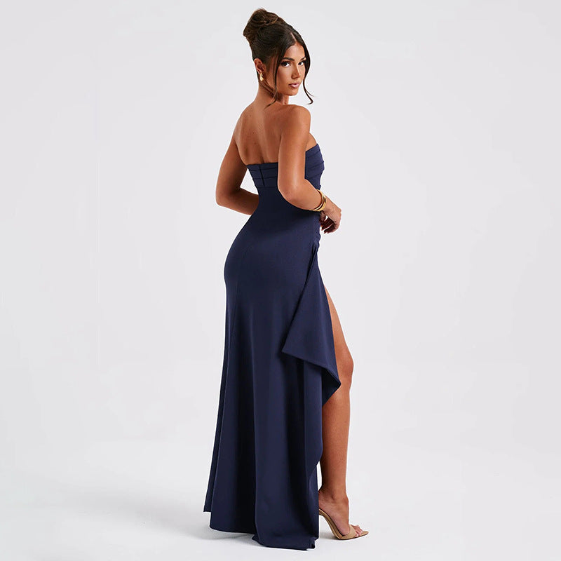 Strapless Split Maxi Dress
