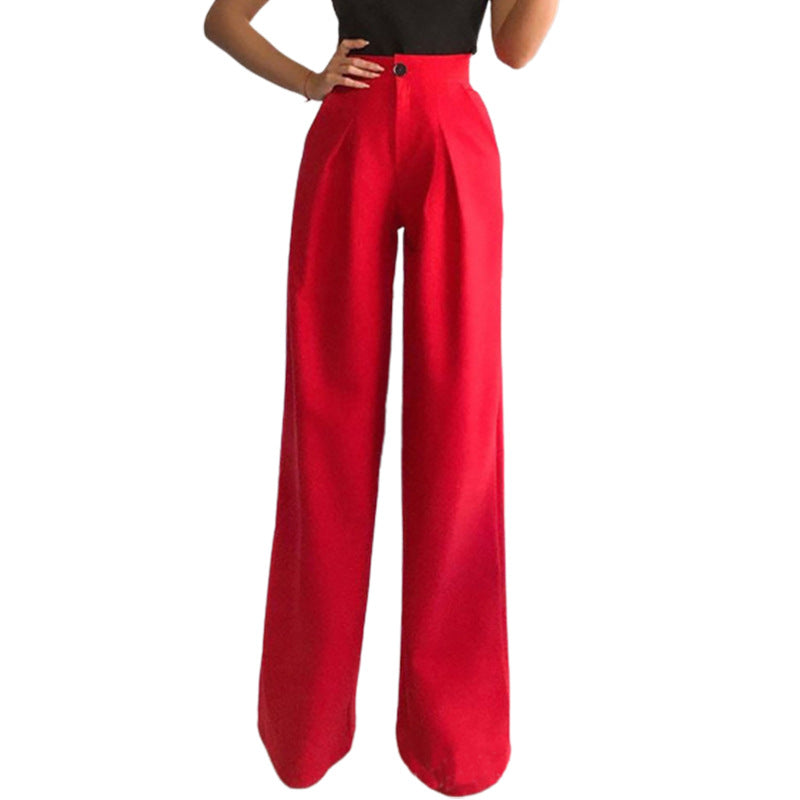 Pleated Wide-Leg Suit Pants