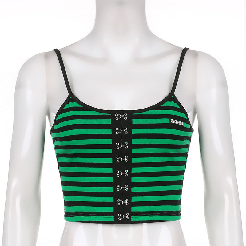 Striped Lace-Up Cami