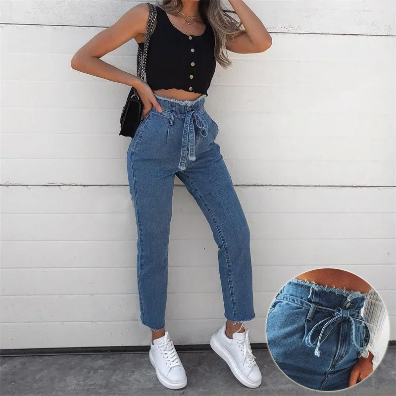 High-Waisted Cropped Jeans