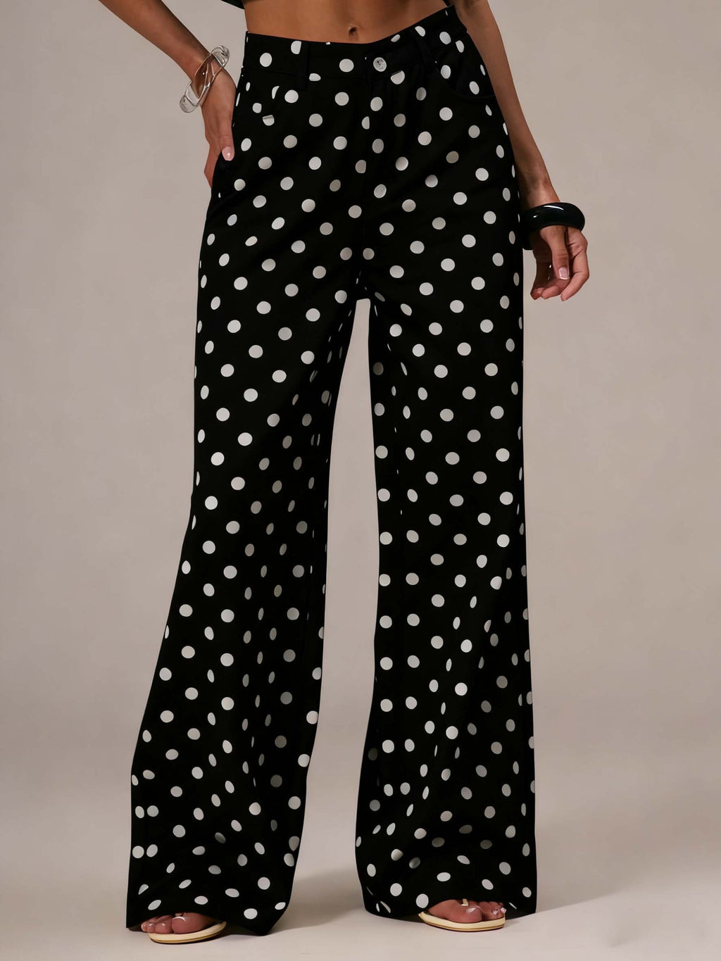 Polka Dot Mid-Rise Jeans