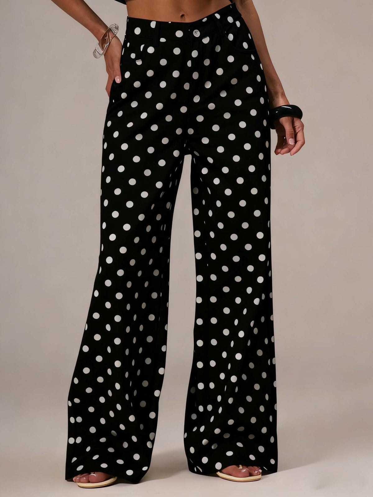 Polka Dot Mid-Rise Jeans