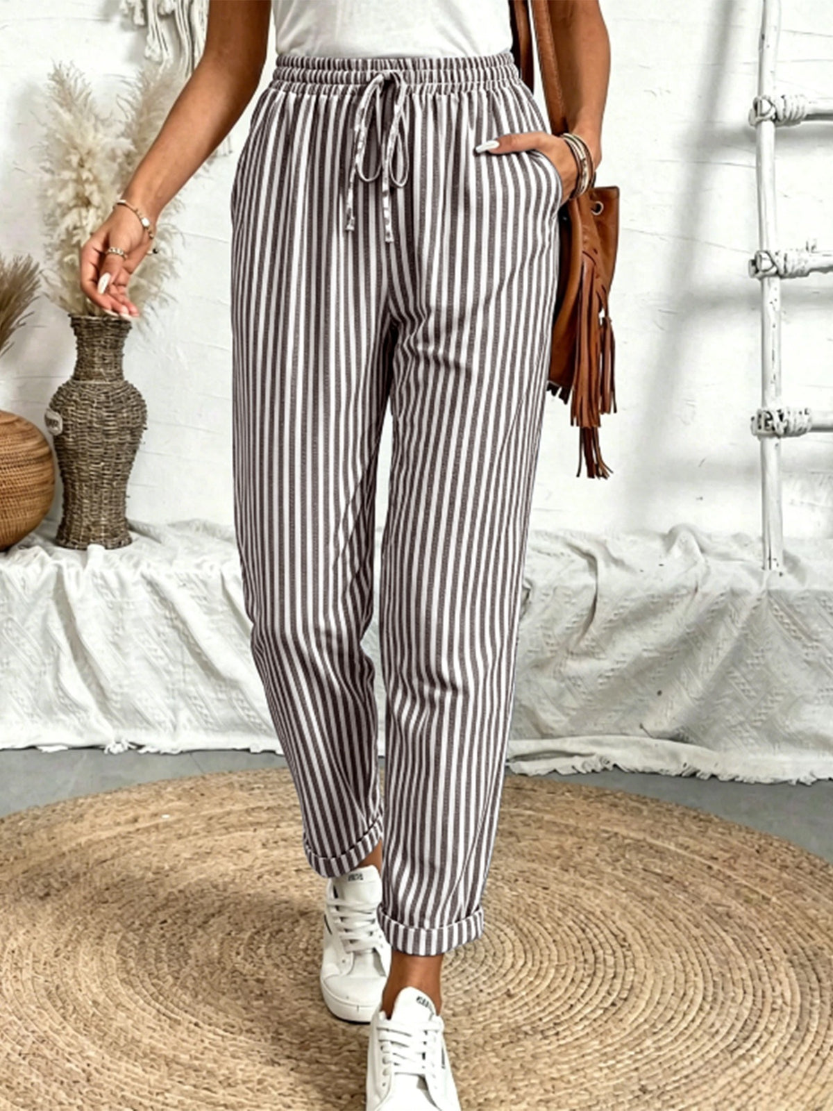 Striped Drawstring Pants