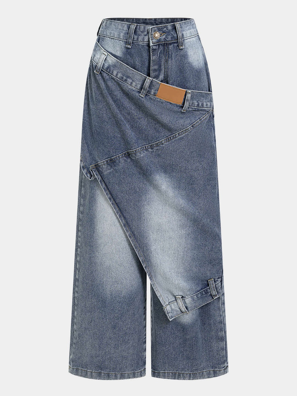 Layered Washed Jeans