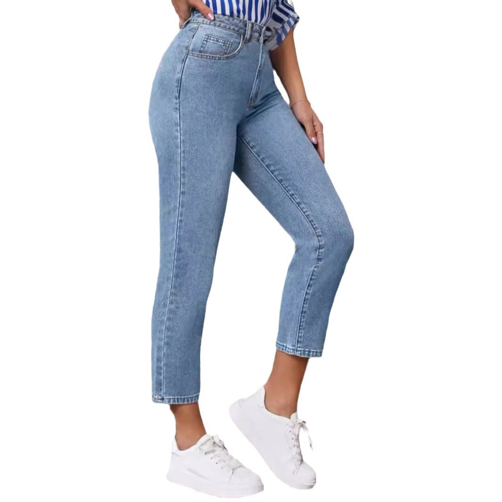 High-Waisted Cropped Skinny Jeans