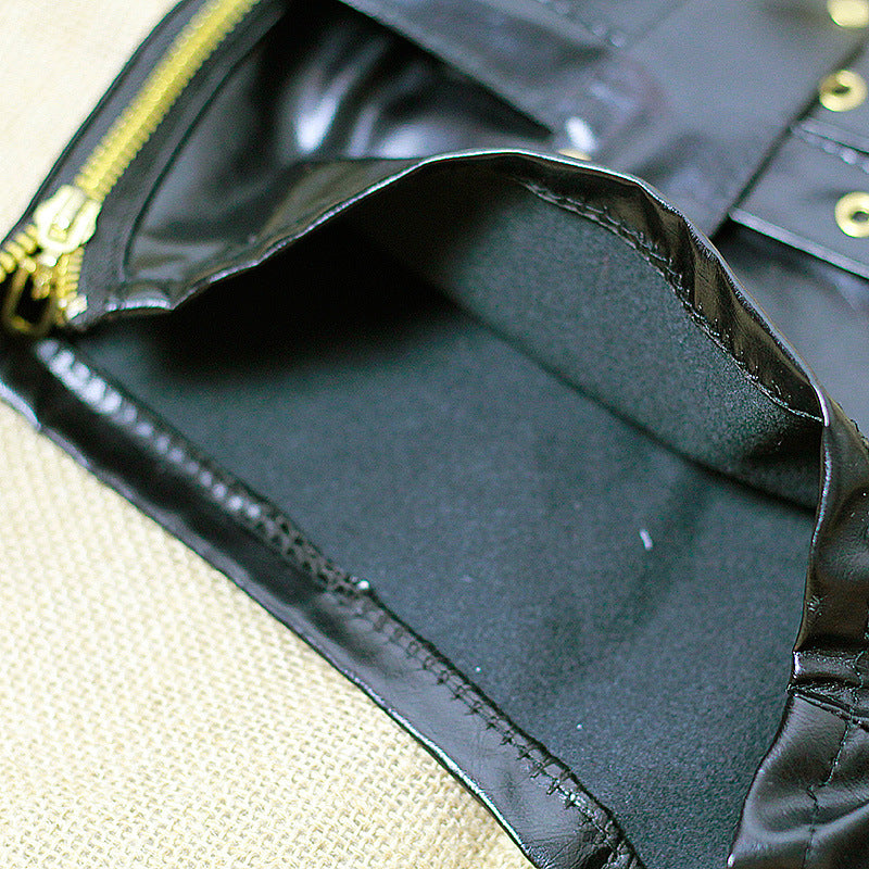 Buckle-Detail Leather-Look Shorts