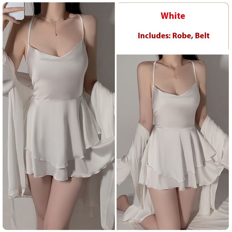Ruffle Nightdress & Robe — Separates