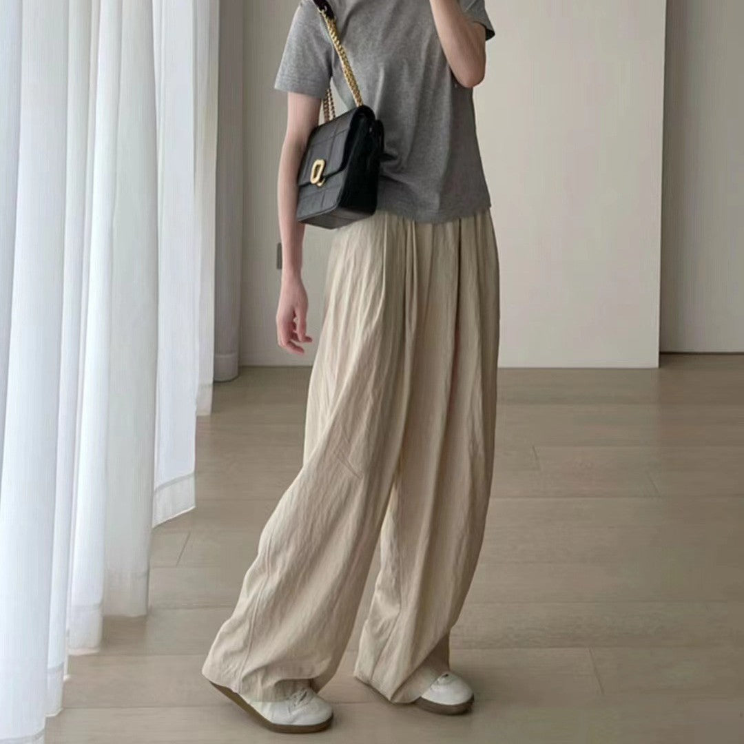 Elastic-Waist Wide-Leg Pants
