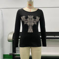 Winged-Cross Long-Sleeve Top
