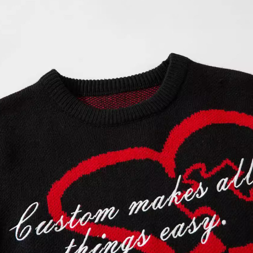 Graffiti Heart Knit Sweater